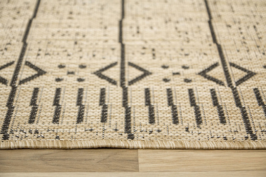 Sznurkowy Chodnik Terra Aztec Linie 04 Beż Grafit szerokość 80 cm