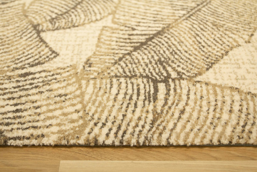 Wełniany Dywan Tempo Natural-B Feath Krem Beż Liście