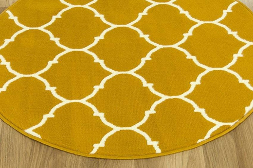 Okrągły Dywan Luna 502682/89955 musztardowa koniczyna
