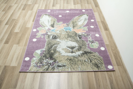 Dywan Dziecięcy Lima G755A lila/yellow Fiolet Zajączek