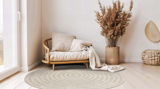 Okrągły Dywan Sznurkowy Haga 04787A vizon/cream Beż Krem Okręgi Outdoor