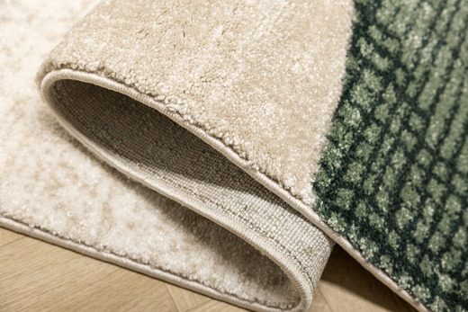 Dywan Kandy N390A d.beige/emeral Butelkowa Zieleń Beż Elipsy Fryz