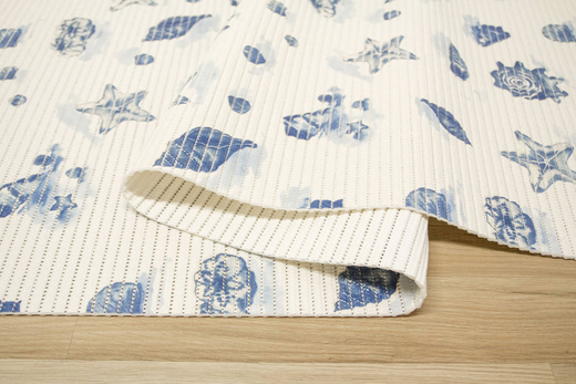 Mata Łazienkowa softy-tex 820 Krem Niebieski Muszelki szerokość 65 cm