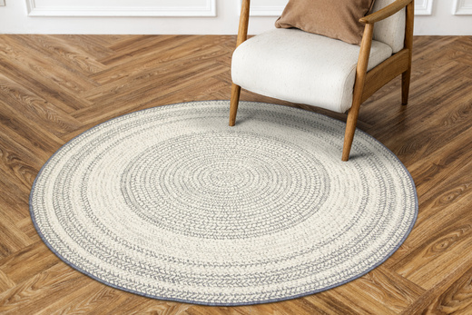 Okrągły Dwustronny Dywan Sznurkowy Brussels 205670/10310 ocean Ocean Niebieski Krem Outdoor