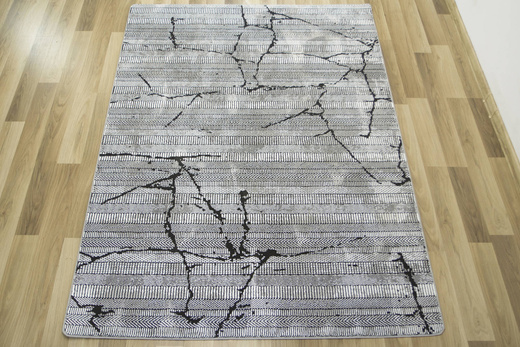 Dywan Quantum K3076G grey Szary Spękany Tynk