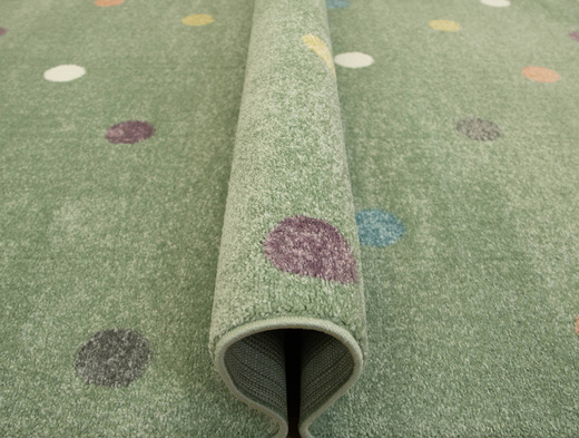 Dywan Dziecięcy Lima C275A green/lila Pistacjowy Kropki