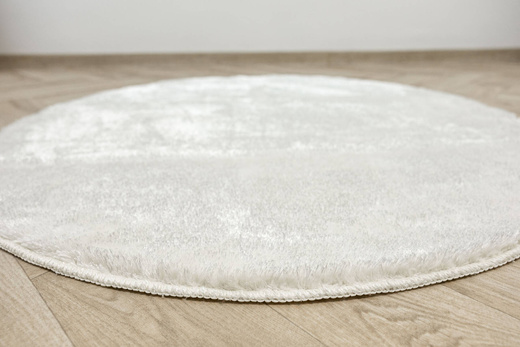 Dywan Okrągły Shaggy Antypoślizgowy Malmo Biały
