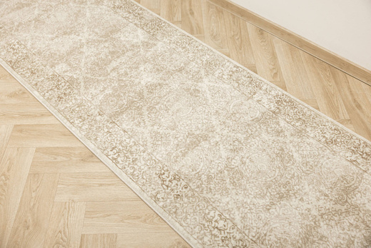 Chodnik Allora Plus 7754A l.beige Beż Krem Złoty Ornament szerokość 80 cm