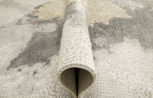 Dywan Galeria GL080G grey/grey Szary Złoty Rozeta