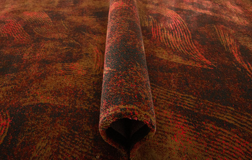 Dywan Lush Luksusowy Konko Burgund Abstrakcja Liście