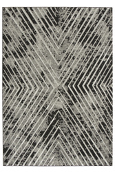 Lśniący Dywan Allora Plus B832A black/grey Czarny Srebrny Przecierany Linie