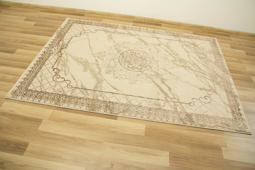 Lśniący Dywan Allora Plus 8164A brown/d.beige Marmur Ornament Beż Brąz