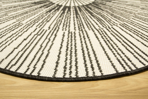 Okrągły Dwustronny Dywan Sznurkowy Brussels 205634/10110 Night Antracyt Krem Outdoor