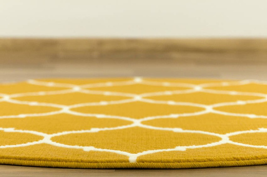 Okrągły Dywan Luna 502682/89955 mustard Musztardowo Kremowy