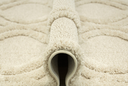 Dywan Berber 7063 Ivory Kość Słoniowa Romby 3D z frędzlami