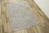 Dywan Berber 7061 l.grey Jasny Szary Romby 3D z frędzlami