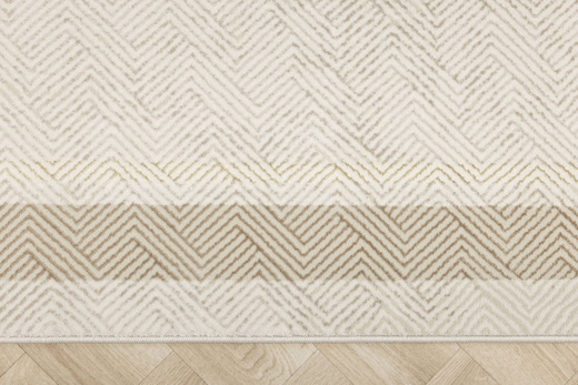 Lśniący Dywan Allora Plus D893A cream/d.beige Krem Złoty Jodełka Ramka