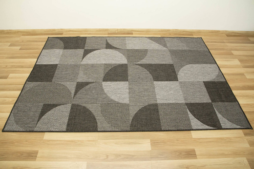 Dywan Dwustronny Sznurkowy Brussels 205498/11010 night silver Szary Grafit Geo Outdoor