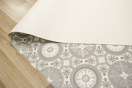Wykładzina PCV Novo Lagos 910M Mozaika Krem Szary szerokość 2 m