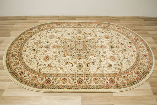 Owalny Dywan Super Rose D373A cream/cream Ornament Jasny Beż Krem