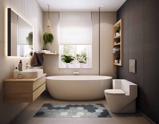 Antypoślizgowy Dywanik Łazienkowy Kuchenny Mata Magic M4 Szary Sześciokąty