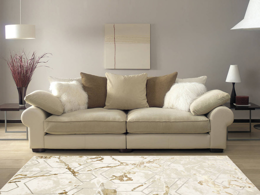 Dywan Elisa PF40A Brown Gold Beżowy Złoty Plastry Miodu