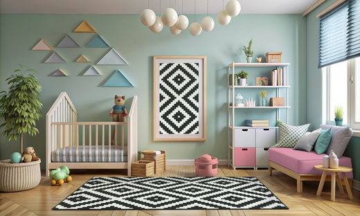 Antypoślizgowy chodnik romby czarny 91 szerokość 100 cm