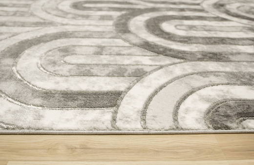 Dywan Felix 9303A grey Lśniący Marmur Szary SrebrnyPółkola