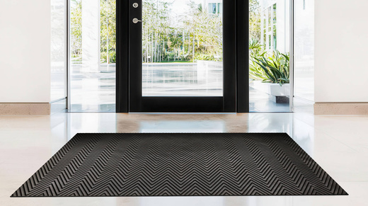 Wycieraczka gumowa M26 dwustronna antypoślizgowa czarna jodełka karo