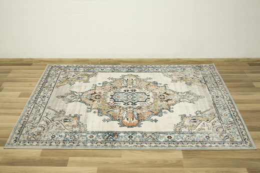 Dywan Lucca 8604B l.grey/cream Ornamentowy Krem Turkus Łosoś