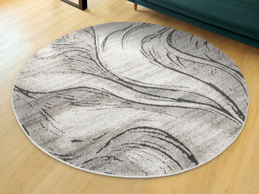 Dywan Okrągły Matara P176A m.grey/sp.antO Szary Fale