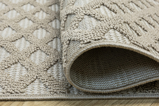 Dywan Milano 027 vizon/beige Beż Krem Romby Frędzelki