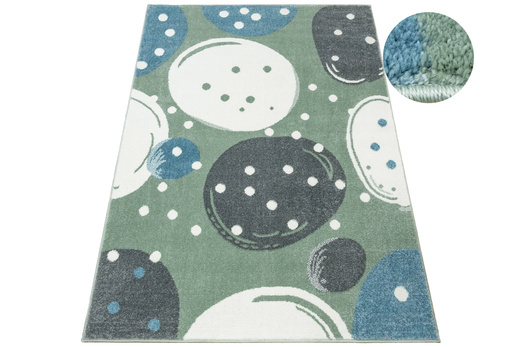 Dywan Dziecięcy Lima M040A green/cream Zielony Kremowy Kamyki Kropeczki