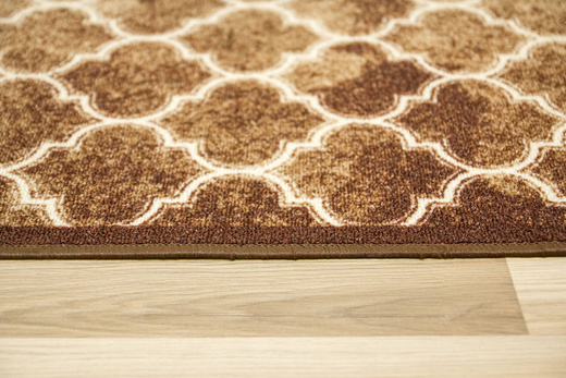 Antypoślizgowy Chodnik Clover 04 Brąz Beż Koniczyna Marokańska szerokość 67 cm