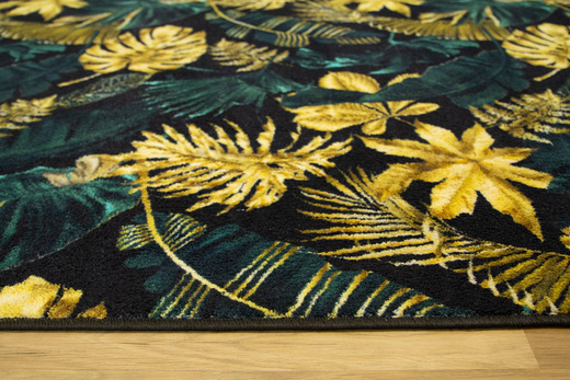 Dywan w Liście Palmy Monstera Gold Green
