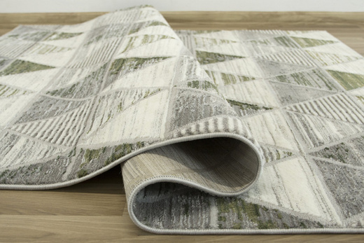 Dywan Texas 122 green/grey Szare Trójkąty