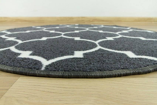 Dywan okrągły Clover 29 ciemny szary kremowy koniczyna marokańska