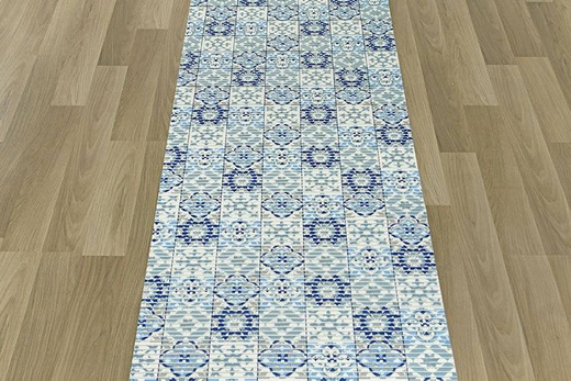 Mata Łazienkowa Softy-tex 828 patchwork niebieski szerokość 65 cm