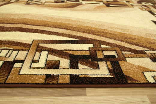 Dywan GOLD 355/12 Fale Geometria Brąz Beż