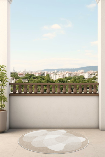 Okrągły Dwustronny Dywan Sznurkowy Brussels 205835/10820 Jute Beż Krem Koła Outdoor