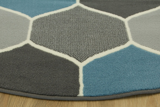 Okrągły Dywan LUNA 503833/95812 koniczyna niebiesko-szara