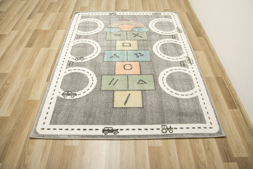 Dywan Dziecięcy Lima C260C l.grey/cream Uliczki klasy Szary Zielony