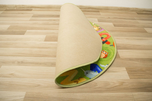 Okrągły Kolorowy Dywan Dziecięcy Alfabet 12 Green