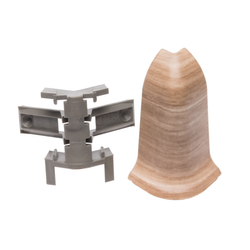 Narożnik zewnętrzny i element mocujący (rak) do listwy przypodłogowej Premium Cezar 237 Dąb Sonoma ciemny Mat