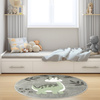 Okrągły Dywan Lima C880B l.grey/green Dinozaur Szary Oliwka