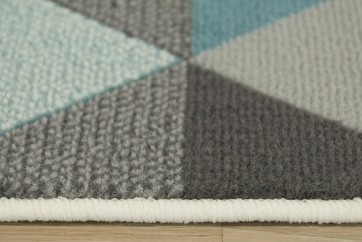 Chodnik Luna 503430/95832 Trójkąty Niebieski Szary Kremowy szerokość 60 cm