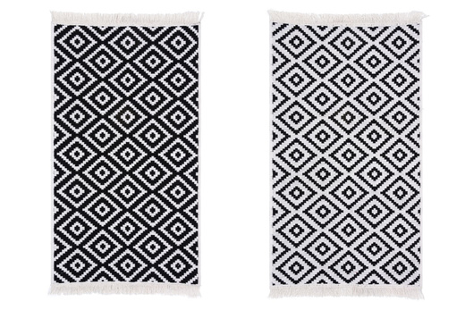 Dwustronny Dywanik Chodniczek Orient Wzór 6 Romby Czarne Aztecie