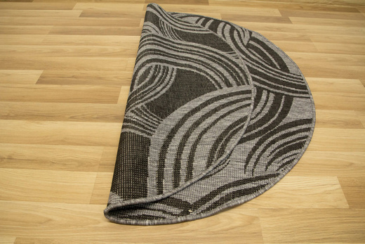 Okrągły Dwustronny Dywan Sznurkowy Brussels 205449/11020 Night Silver Szary Grafit Kółka Outdoor