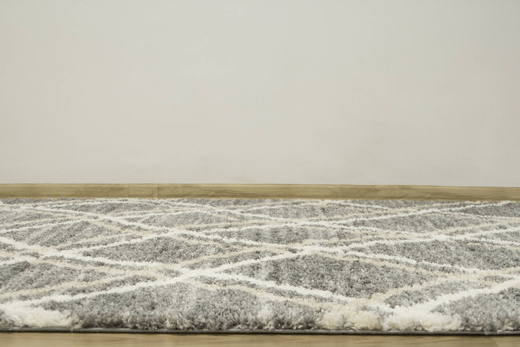 Puszysty Dywan Pulpy Shaggy A532A d.grey/l.grey Szary krem Beż Romby Etno