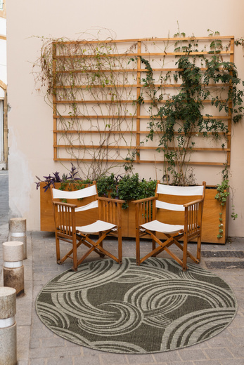 Okrągły Dwustronny Dywan Sznurkowy Brussels 205449/11020 Night Silver Szary Grafit Kółka Outdoor